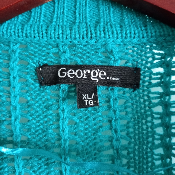 George Teal Short Sleeve Crochet Bolero Shrug Sweater - Picture 3 of 4